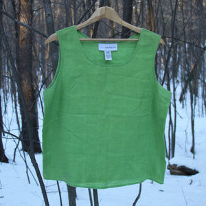 Textured weave tank top - 100% Linen